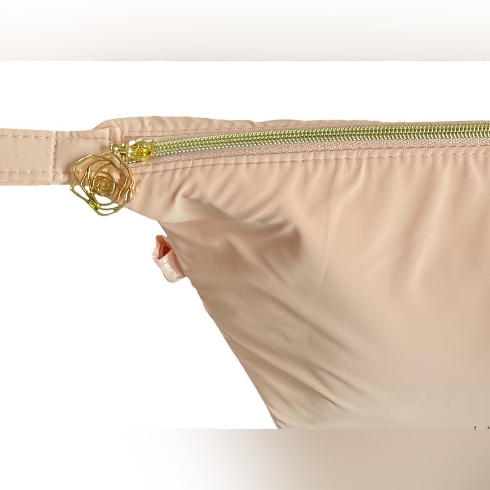 Lancome Paris Cosmetics Zippered Purse Bag | Light Baby Pink